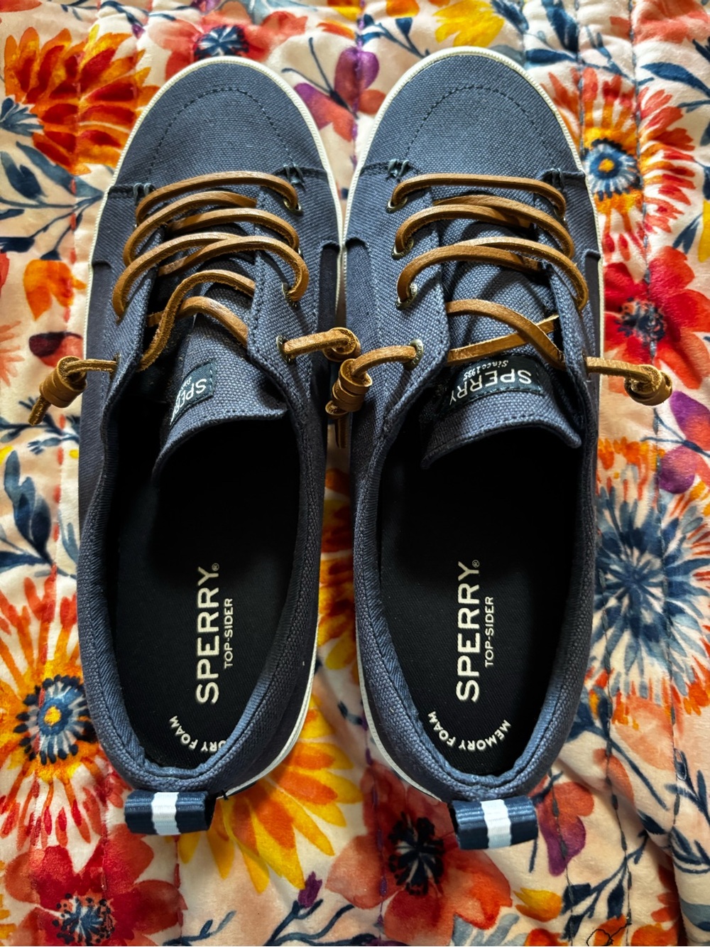 Sperry Crestvibe Navy Canvas Sneakers Women’s 9 👟 - Picture 2 of 6